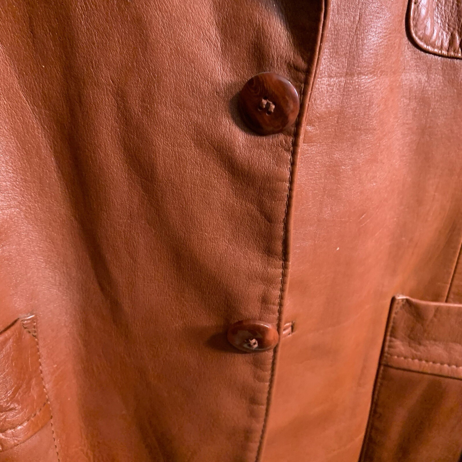 VTG Rue Royale By Nino Cerruti Mens Leather Jacket 44R Rust/Brown 70s Bob Dylan