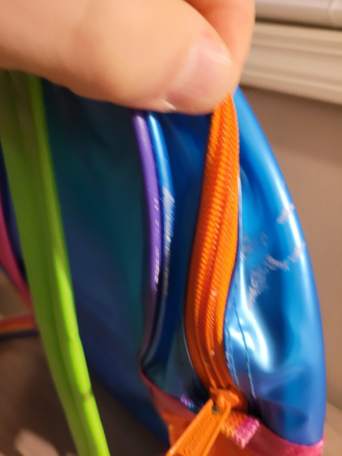 VTG Lisa Frank Backpack Plastic PVC See Thru 90’s Dolphin Music Notes Rainbow