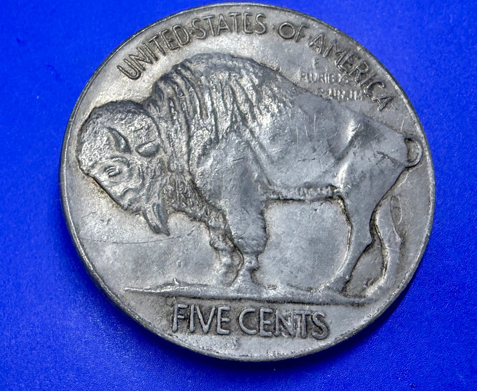 United States of America Buffalo Bison Nickel Five Cents Silver Tone Belt Buckle