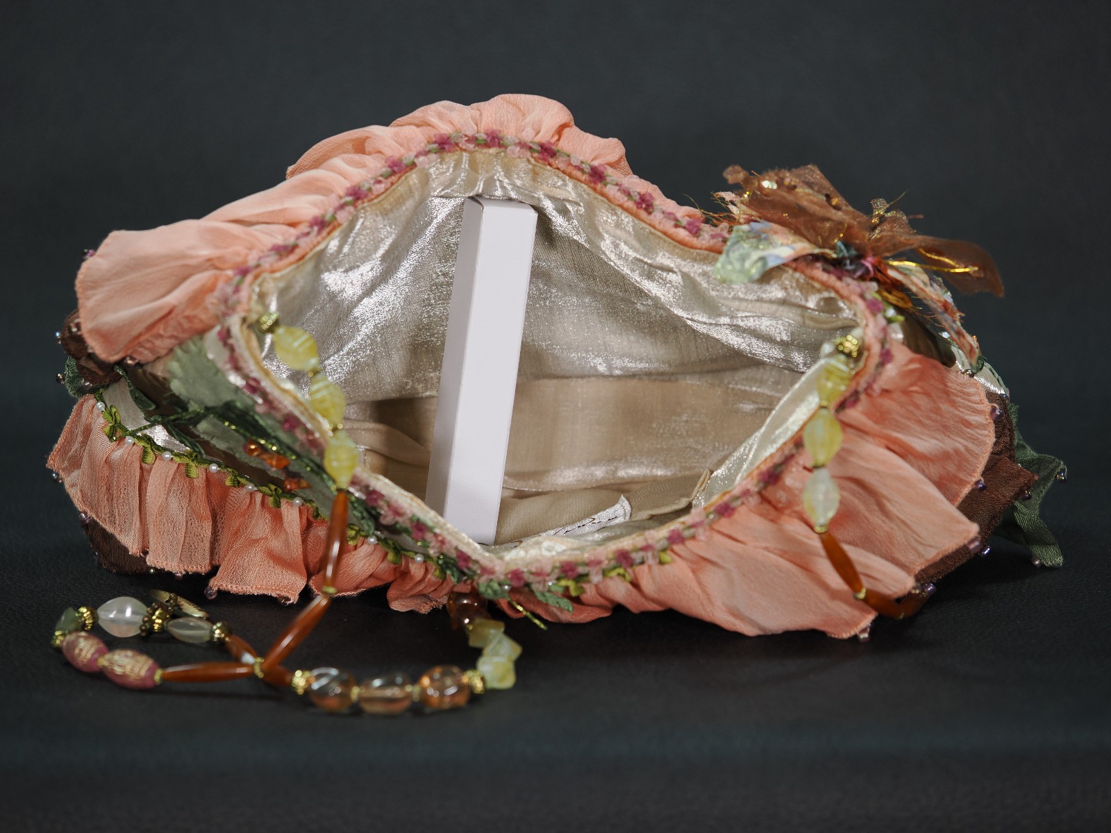 Vintage Mary Frances “Butterfly Ruffles” Ruffled & Beaded Purse Retired