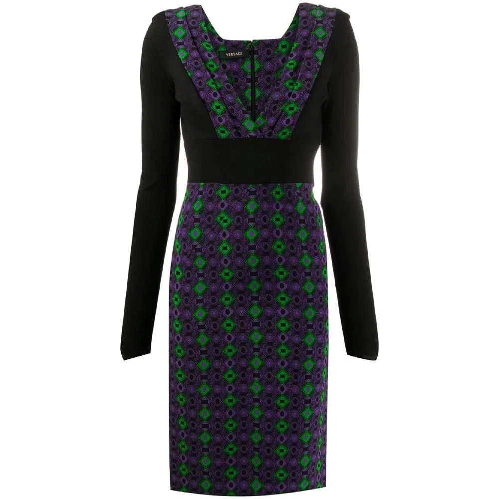 Versace Women’s Vintage 2000s Viscose Dress Col. Nero Size 38-it A7456