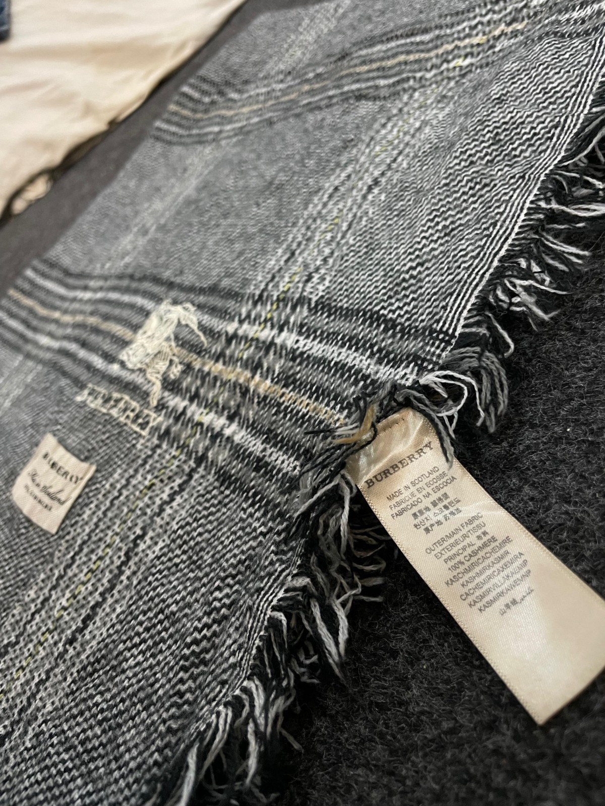 Burberry London Scarf Classic Check Shawl Wrap Vintage Plaid Made In Scotland