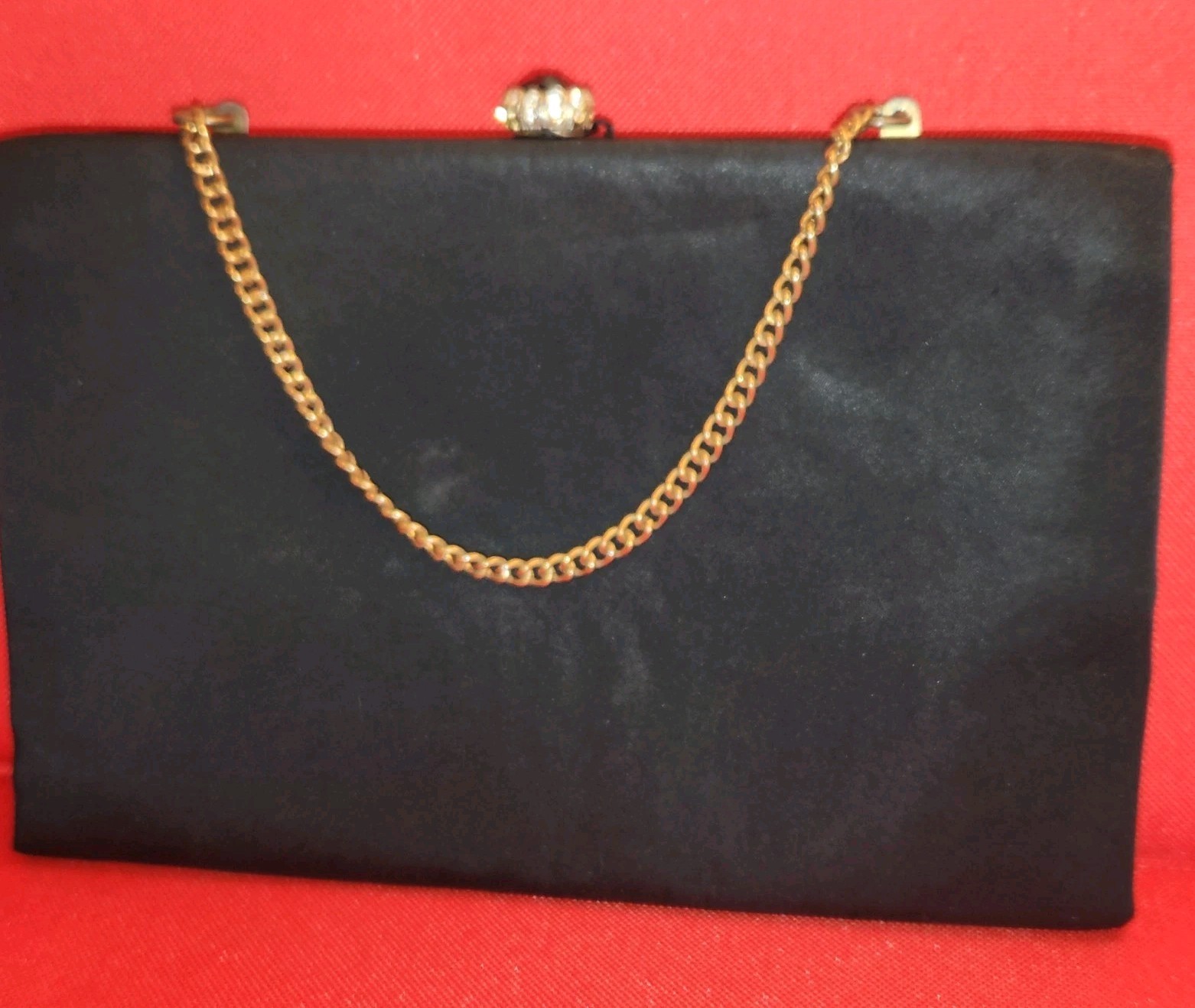 Vintage ’50’s L&M Black Gold Clutch Round Clasp