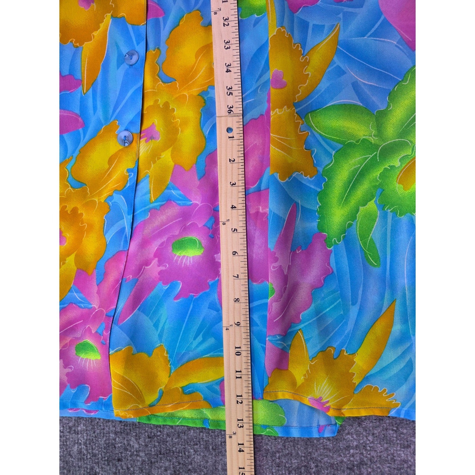 Vintage Niagara Floral Maxi Dress Womens XXXL Blue Yellow Tropical Sleeveless