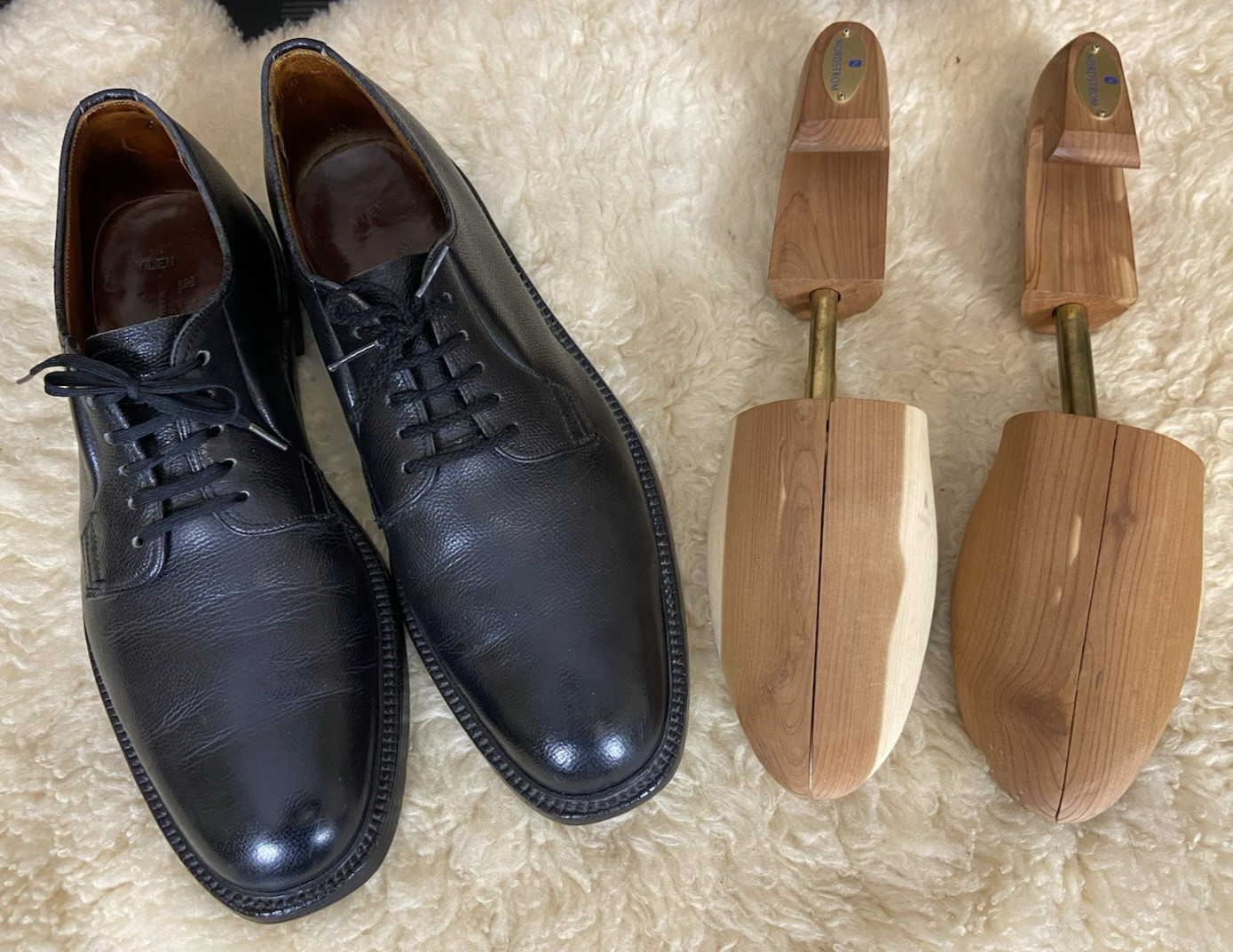Vtg 1960’s Men’s Custom Made Plain Toe Oxfords~Black~BW Atkins, Wash, DC~Sz 11D