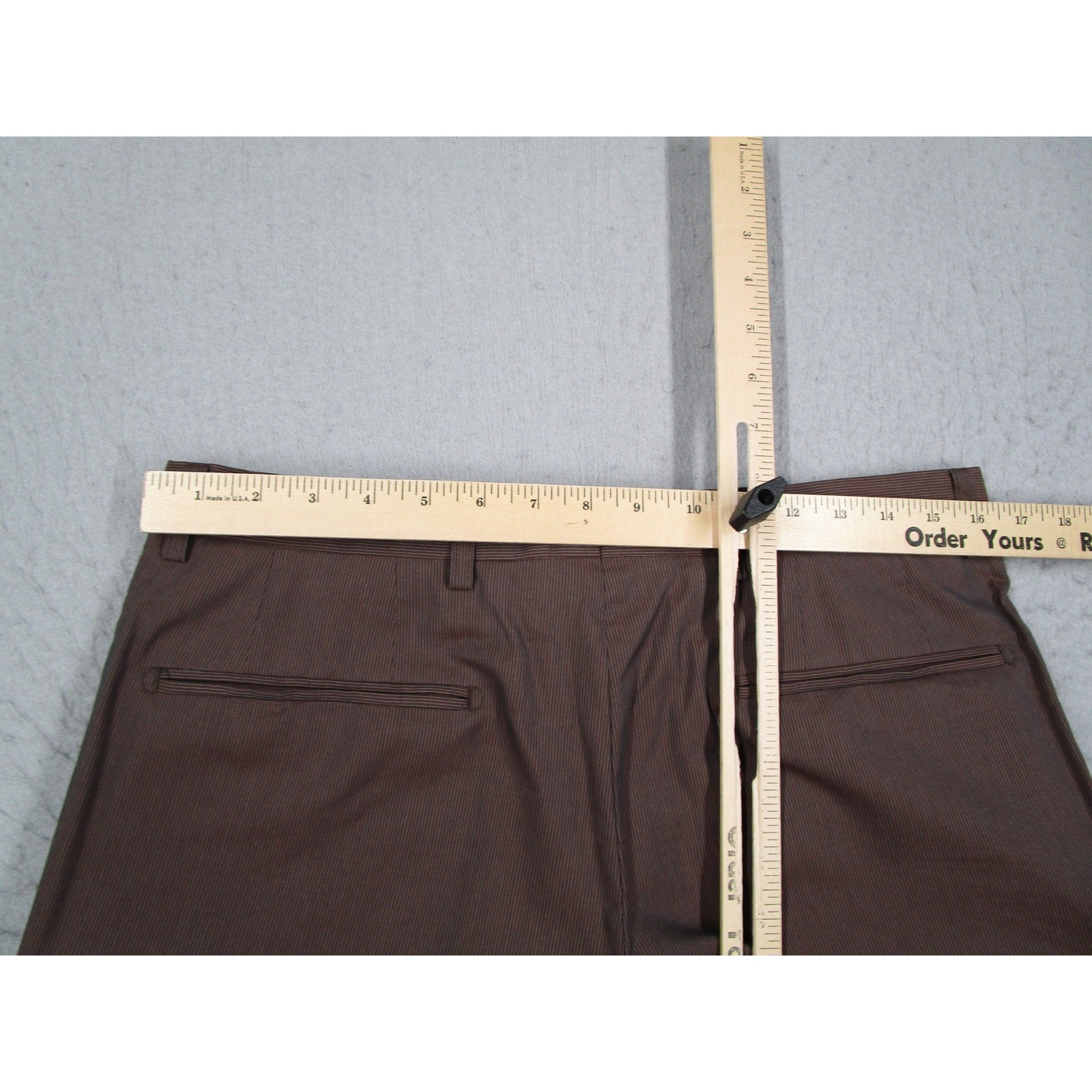 Dries Van Noten Suit Mens 48 IT 38 US Brown Cotton Silk Pinstripe 2 Button