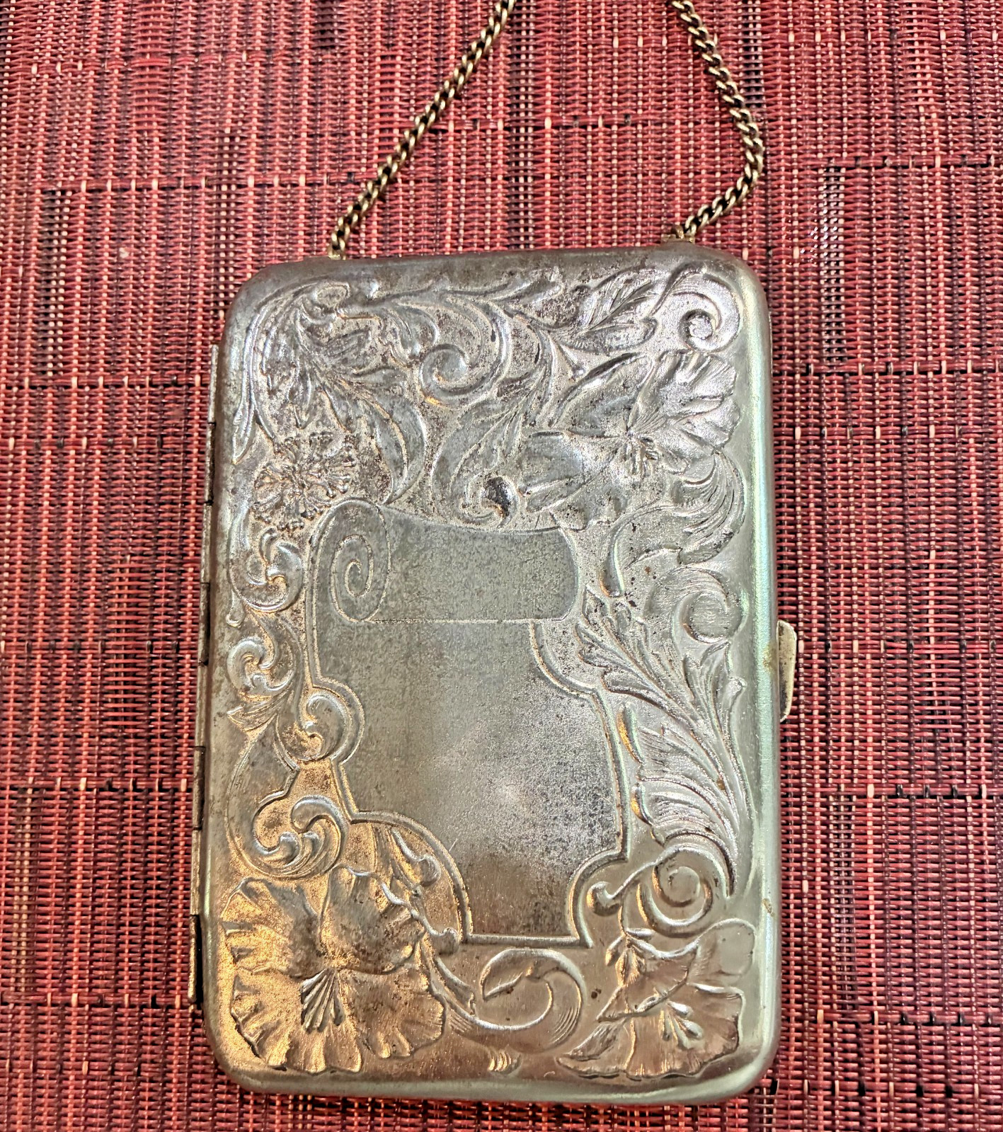 Antique Art Nouveau Silverplate Dance Purse Necessaire Coin Purse Vanity Case
