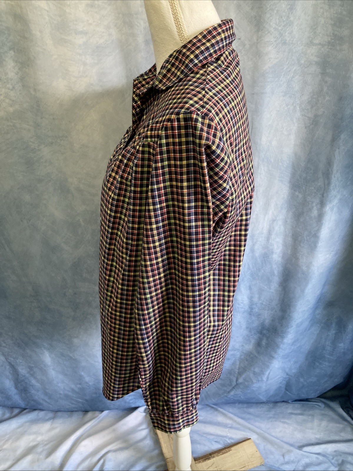 VTG 70s LEVI STRAUSS Western Shirt Size 14 Rainbow Plaid Pearly Button Blouse HK