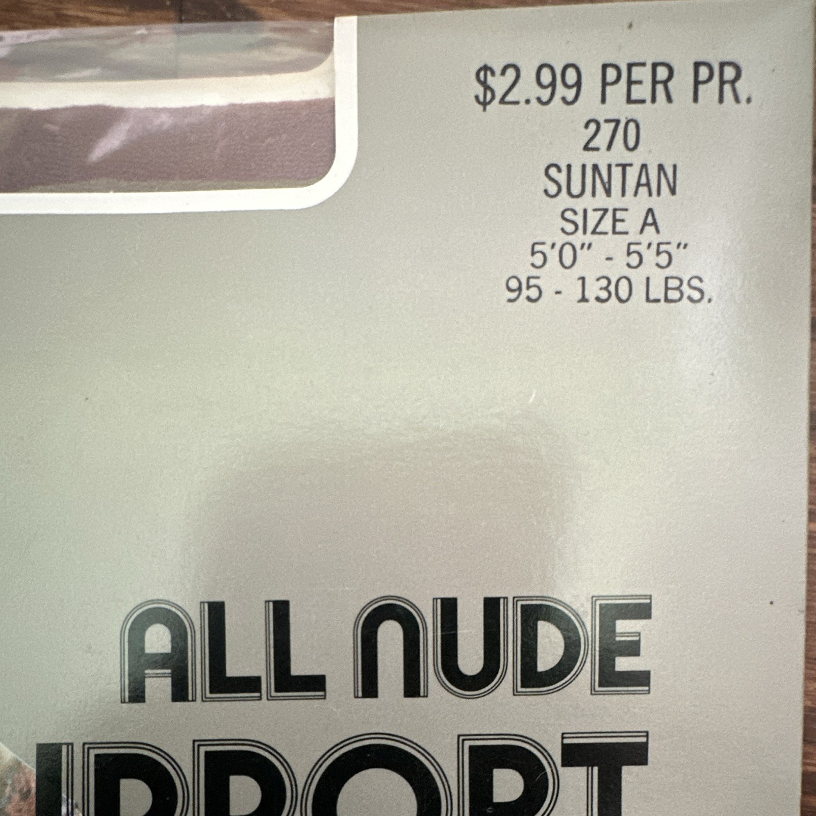 Vintage All Nude Support Pantyhose NOS Suntan Size A Made USA Sealed Nylon