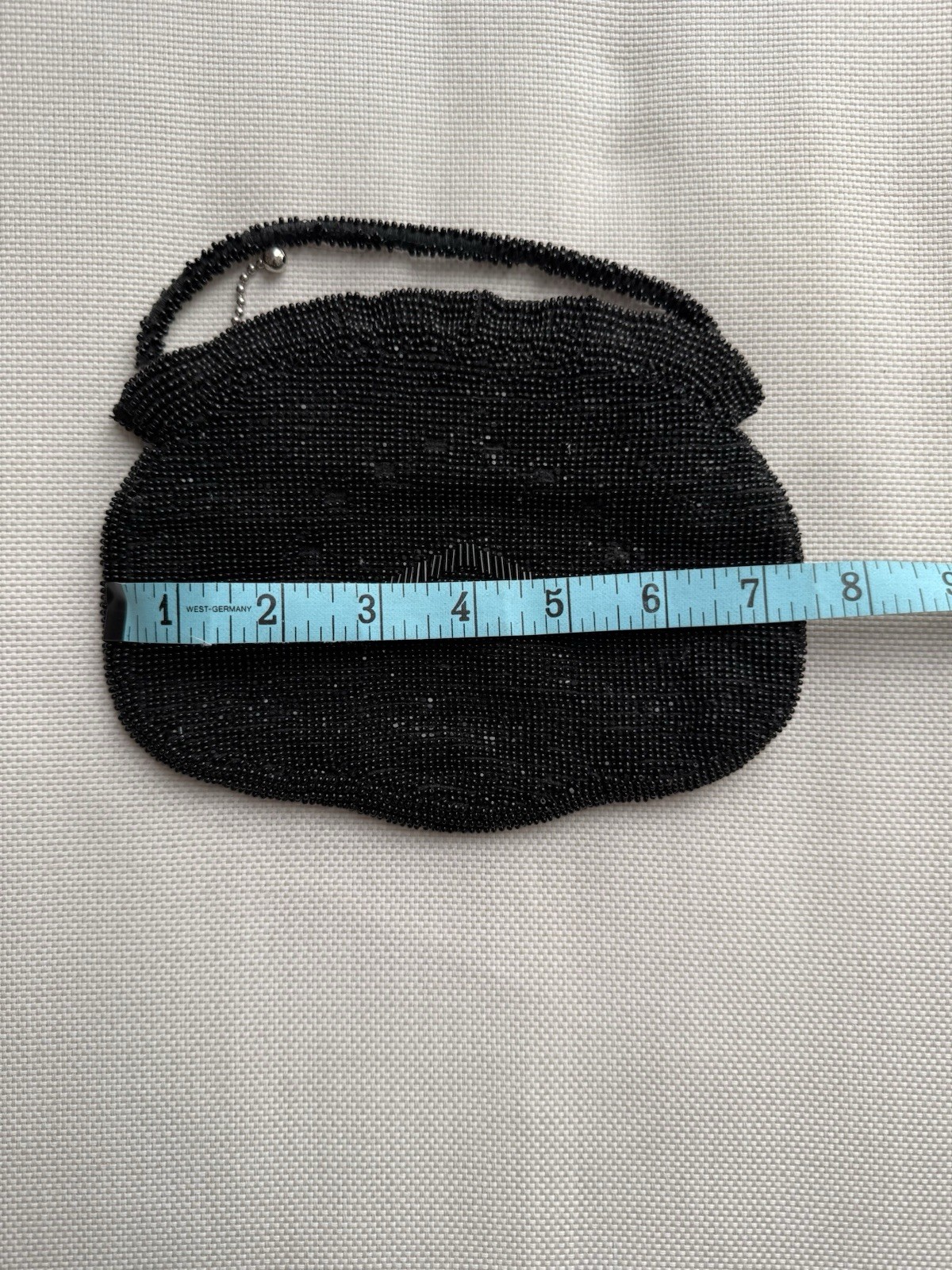 Czechoslovakia Black Glass Beaded Small Purse