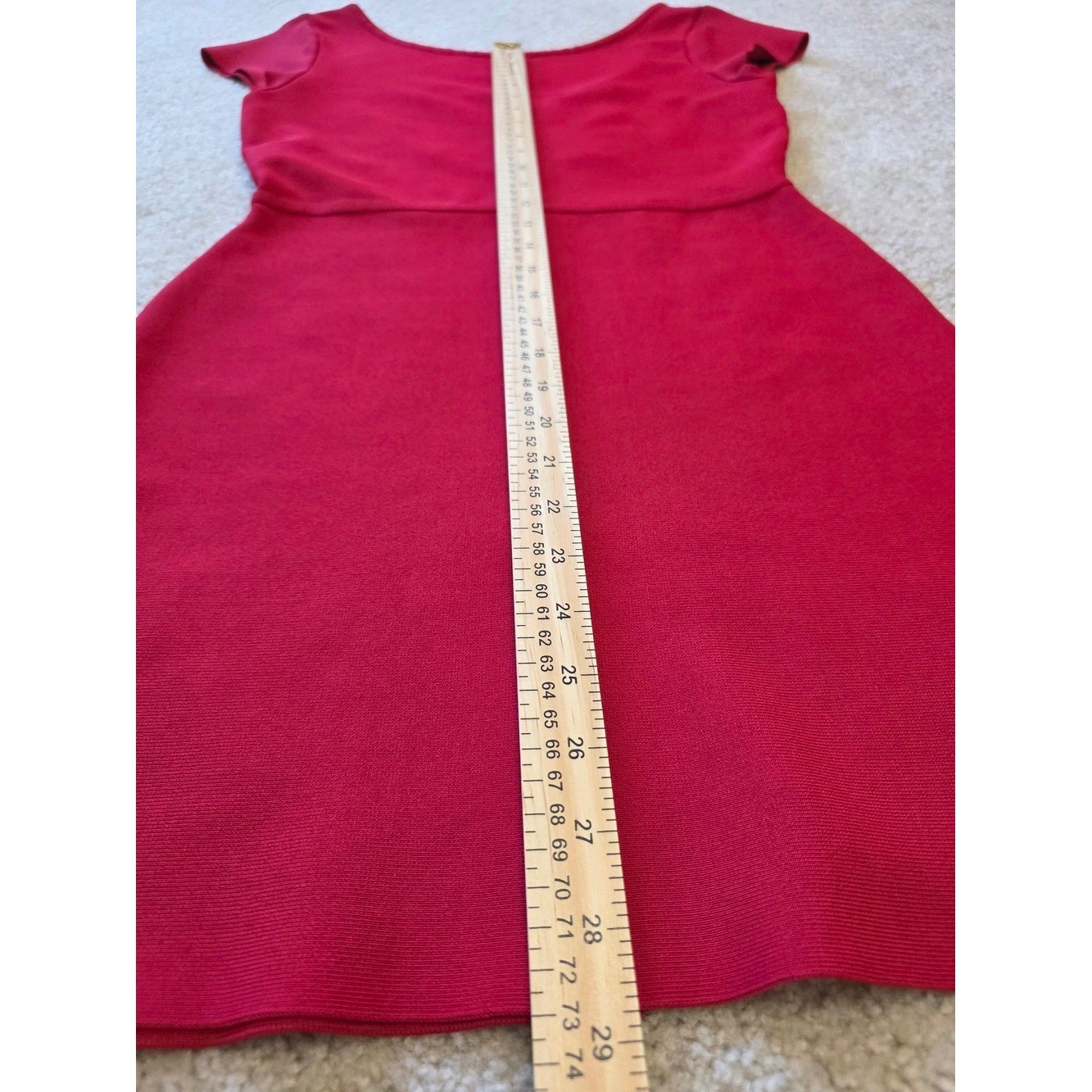BCBGMaxAzria Vintage Raspberry Red Bodycon Boatneck Sheath Dress Size M