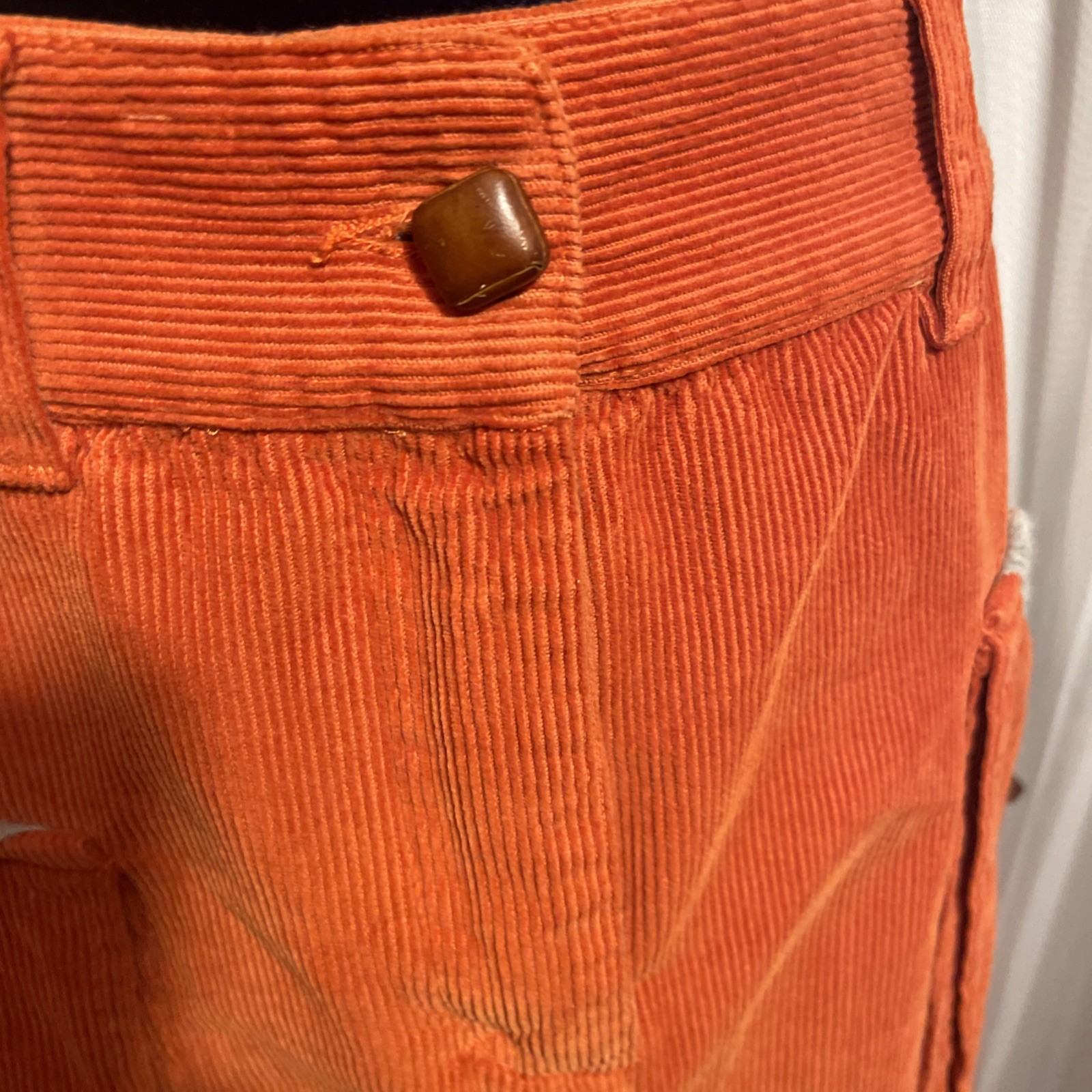 Luis Trenker Corduroy Utility Skirt Orange Leather Detail Pockets Sweater Hem