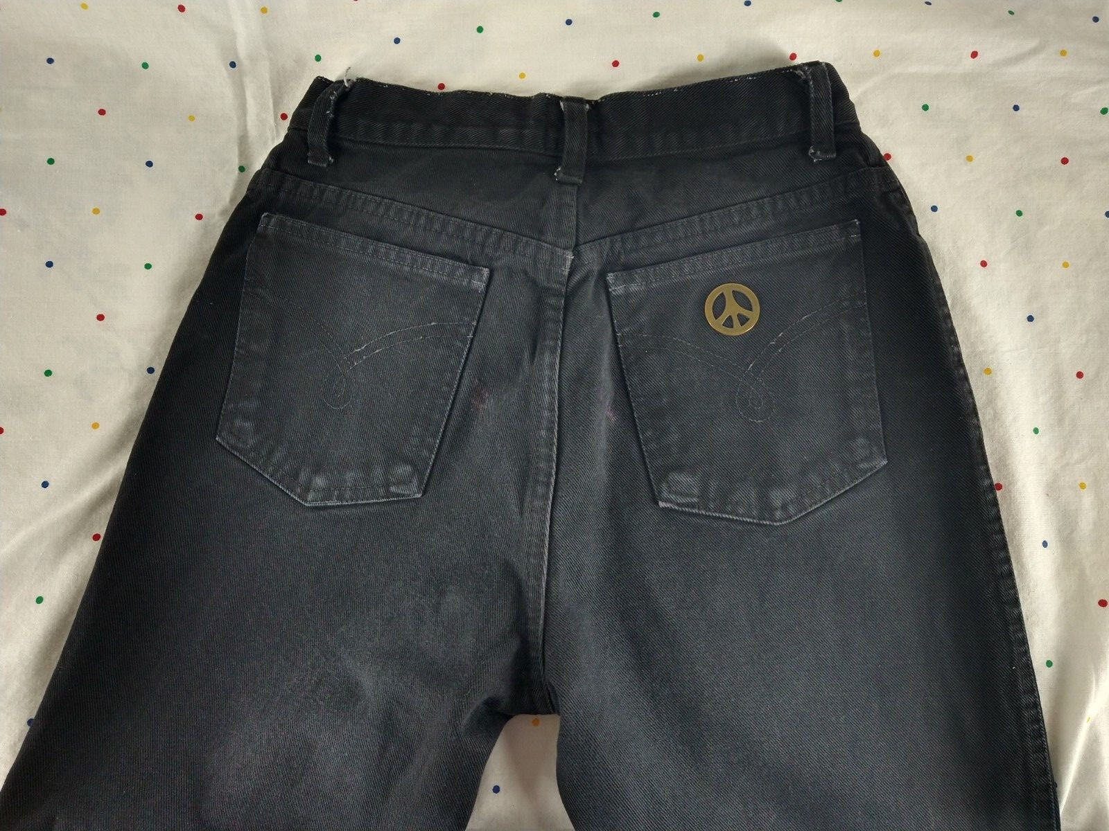 Vintage Moschino Women’s Jeans Pants W/Peace Sign On Its Pocket Size 29 CF