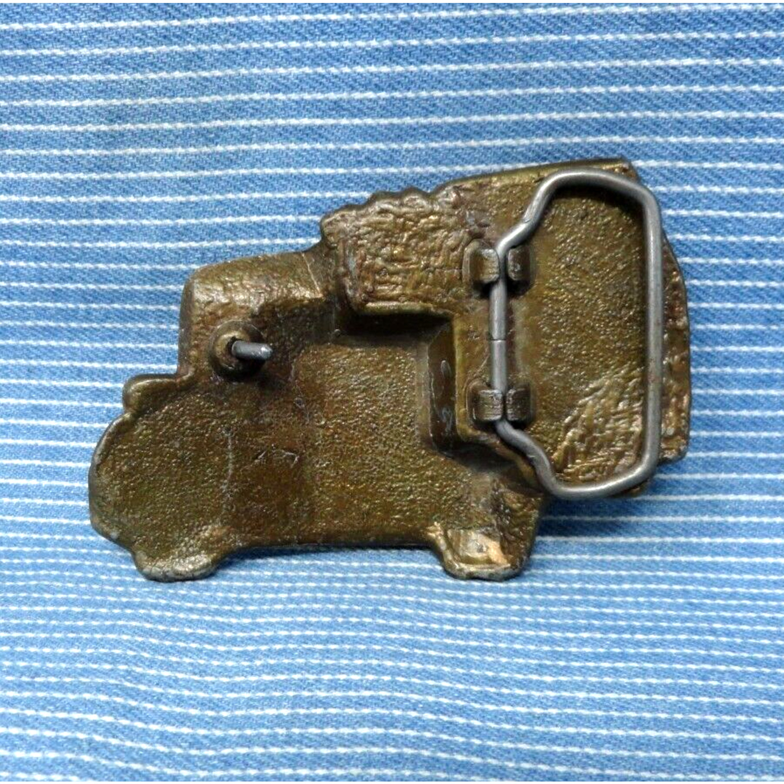 3D Style Semi Truck Belt Buckle Left Handed Trucker Transport Vtg 80s .B+114