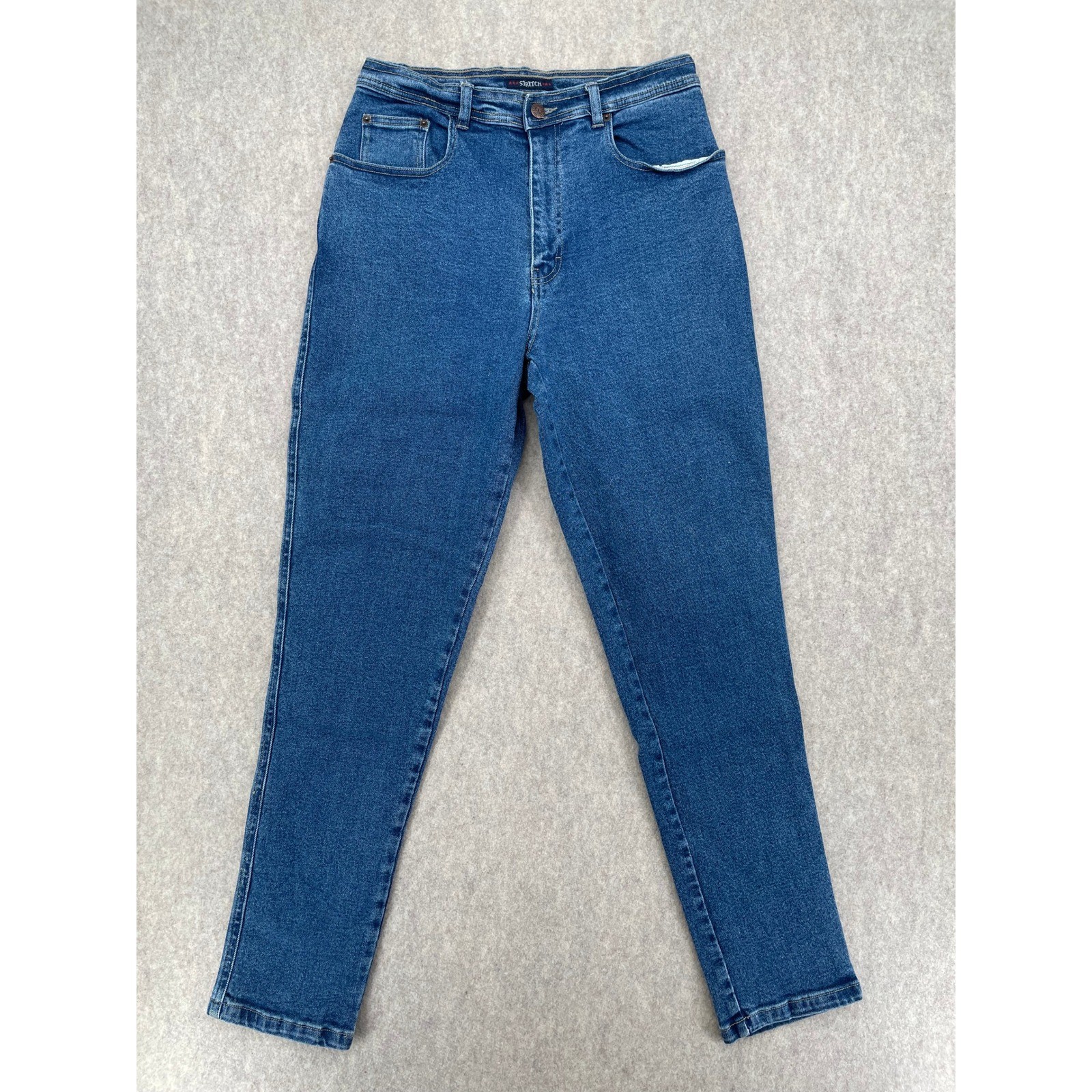 Vintage Bill Blass Womens Jeans Size 12 Blue High Rise Tapered Stretch Mom