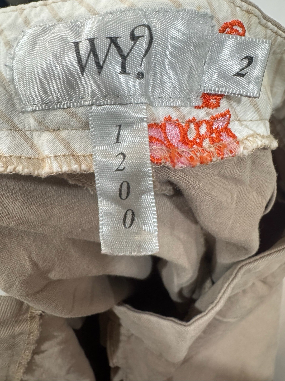 Vintage WY? Womens Pants Size 2 Khaki Cotton Blend Cuffed Made in the USA