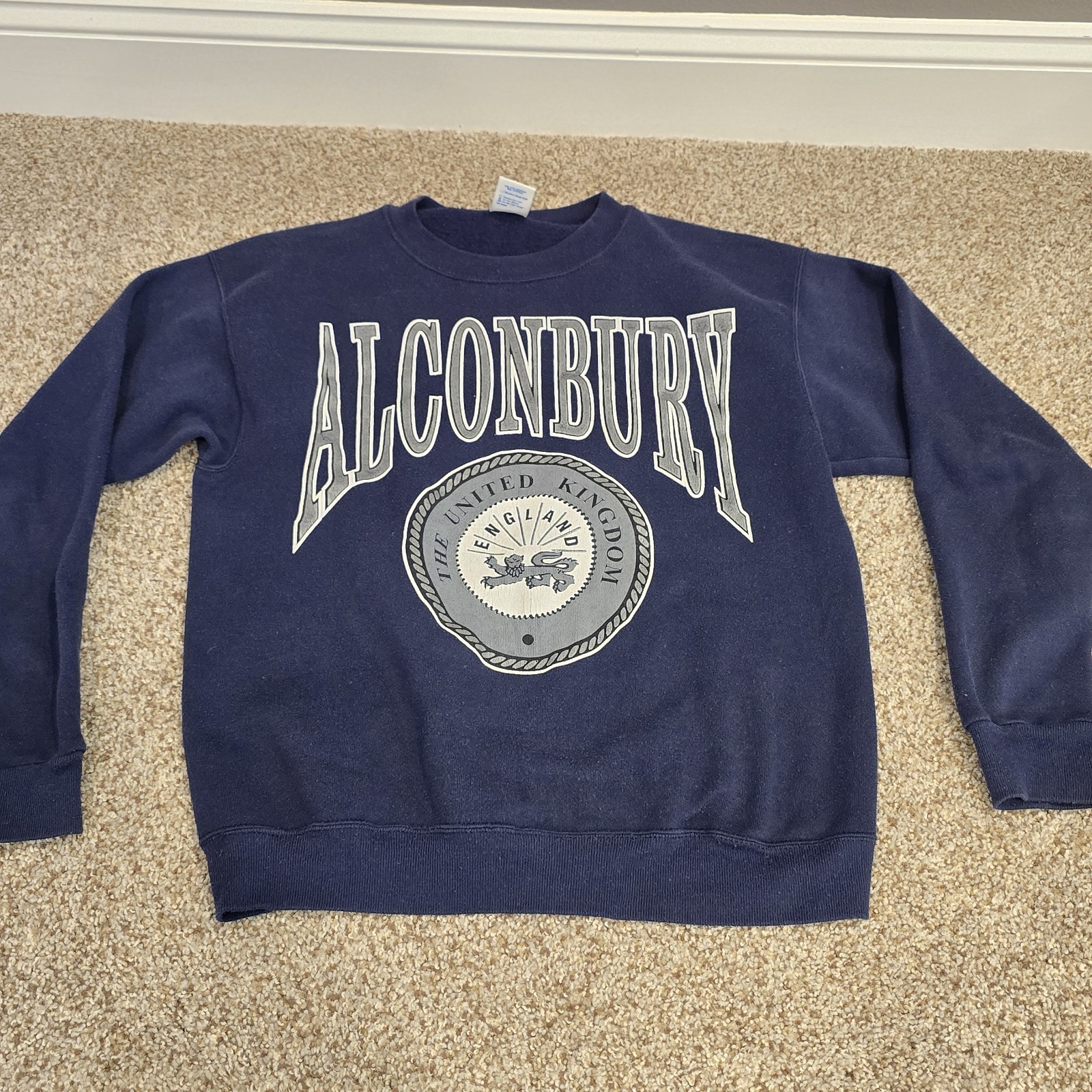 Vintage Alconbury United Kingdom England Blue Sweatshirt Jostens Sz M Medium
