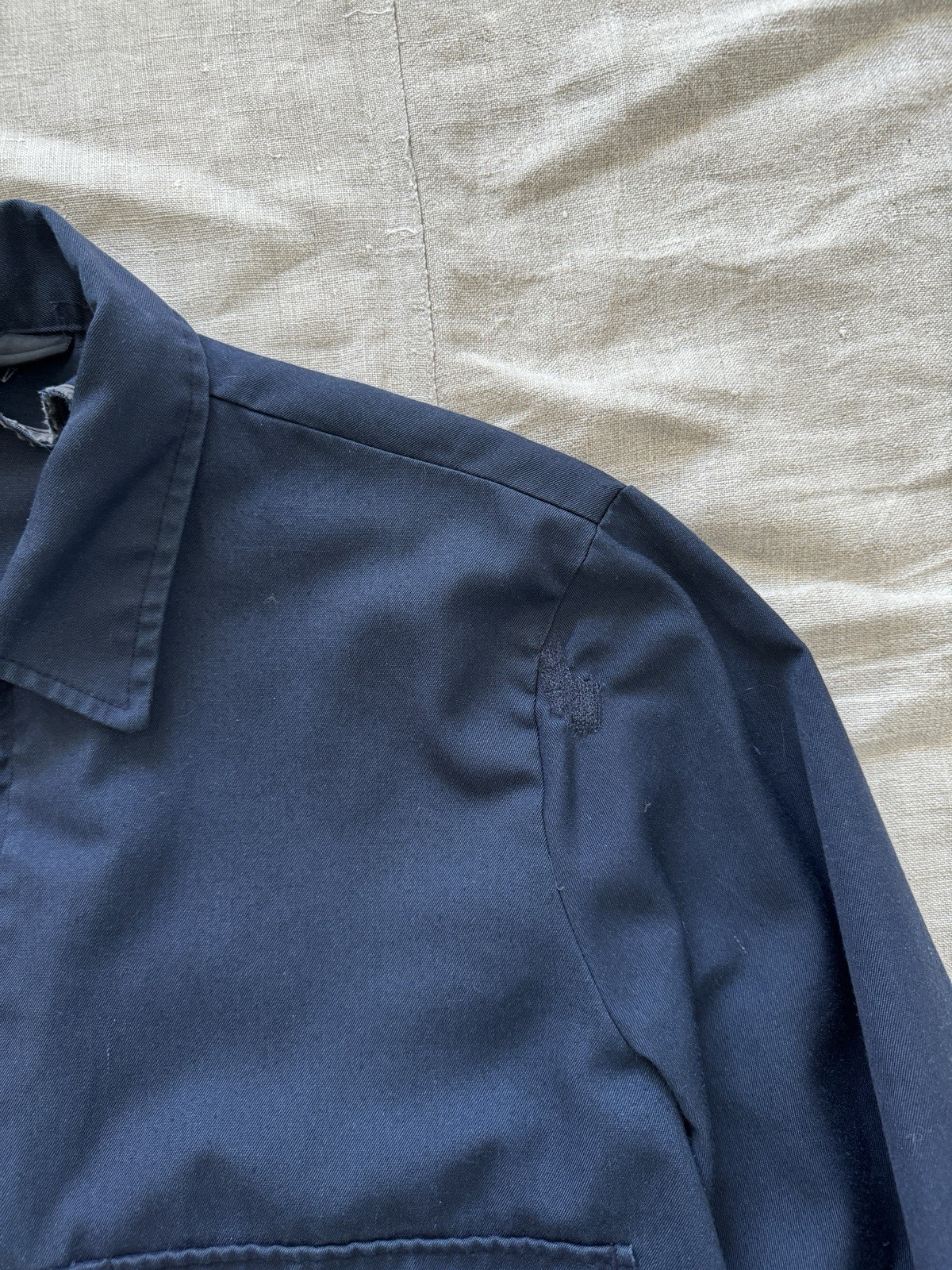 70s vintage Toppmaster light worn mechanics cropped work jacket M-L made in USA