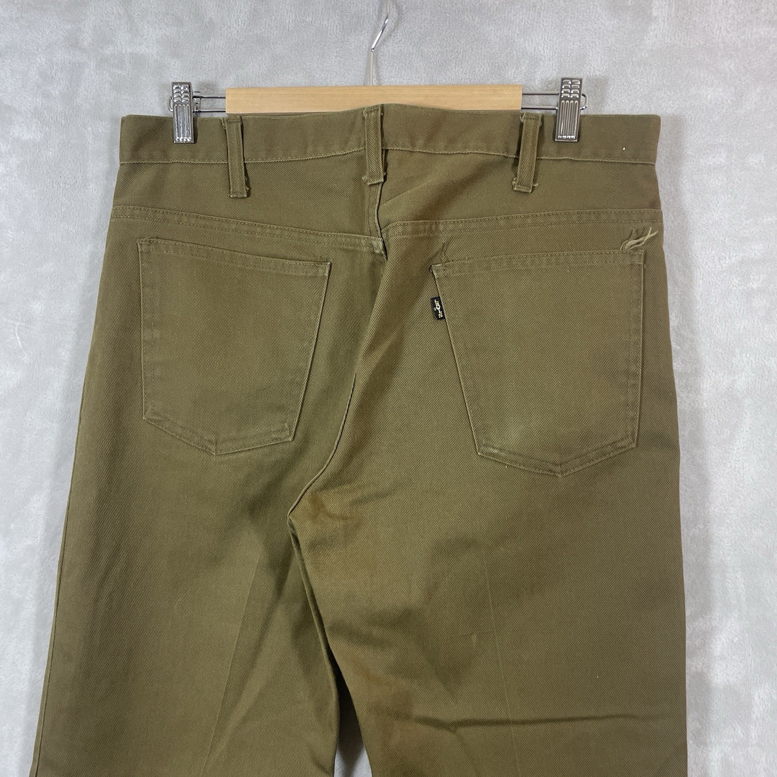 Vtg 60s Levis BIG E Bell Bottom Pants Men 34×31 Flare Bootcut TALON Cotton Blend