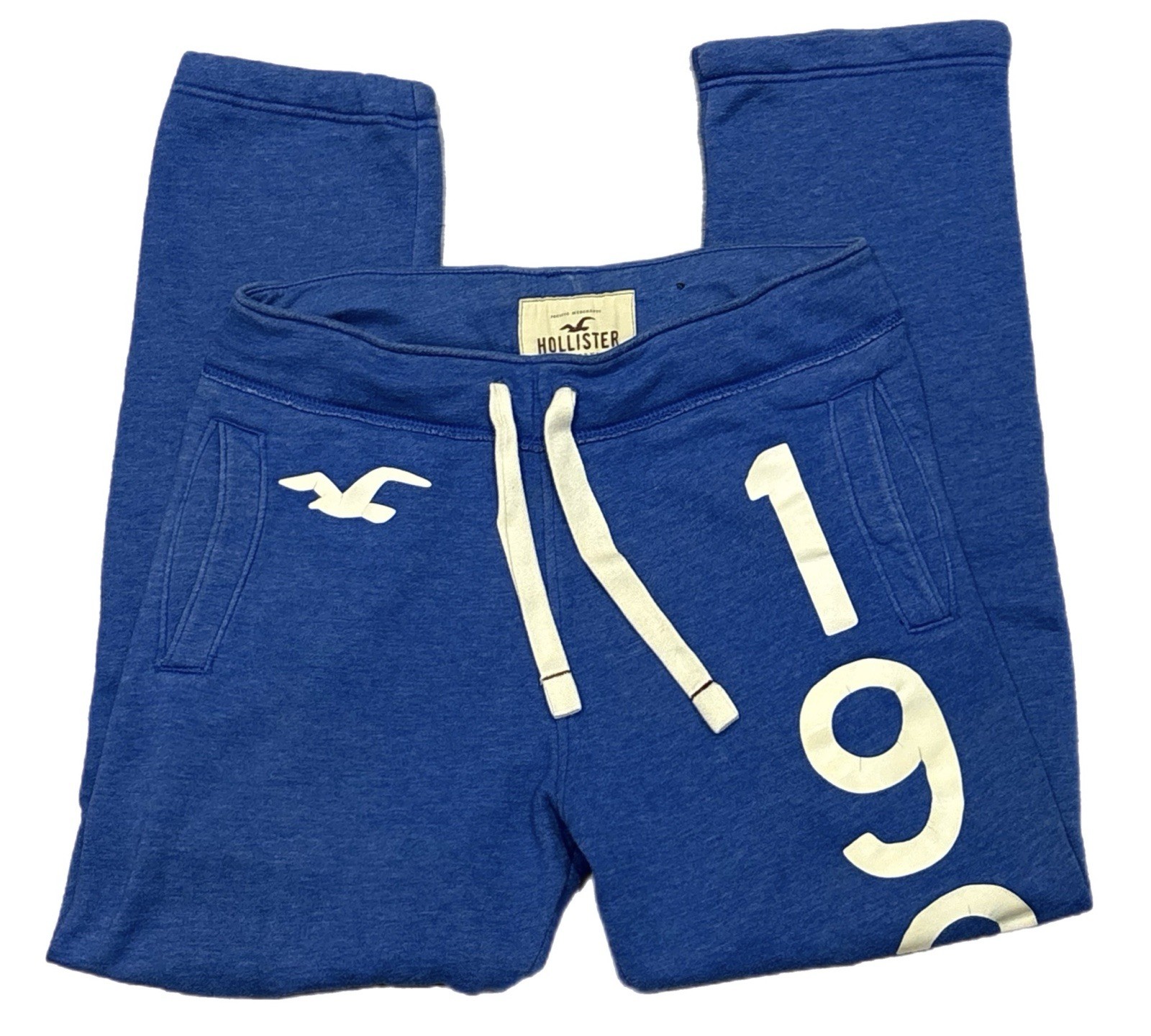 Vintage Hollister Sweatpants Men’s (S) Blue Baggy Distressed Opaque Rare Y2K