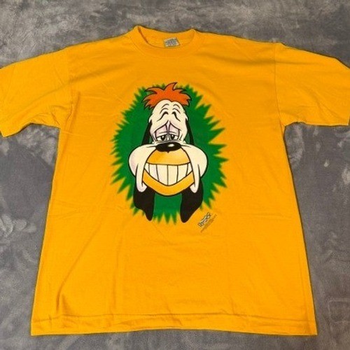 Vintage 1996 Stanley Desantis Droopy Dog Cartoon Network T-Shirt Yellow Mens XL