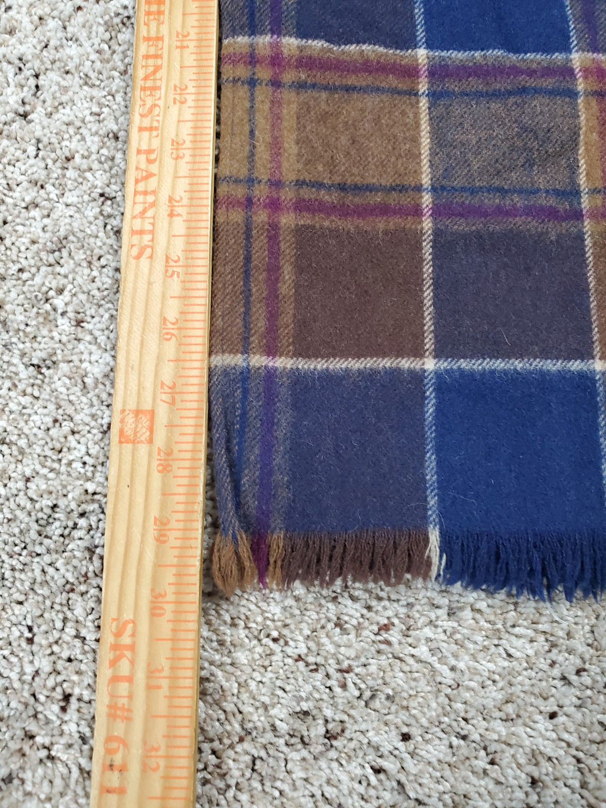 Vintage Laird-Portch Scarf Brown Plaid 100% Wool Unisex Adult Scotland Made