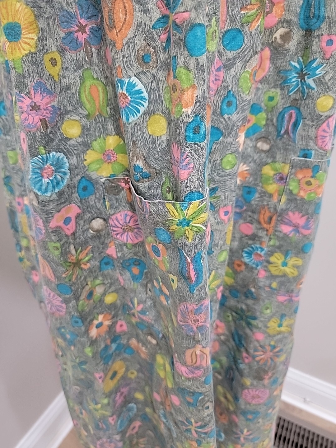 Vtg 45 s Princess Peggy Cotton Dress DEADSTOCK Floral