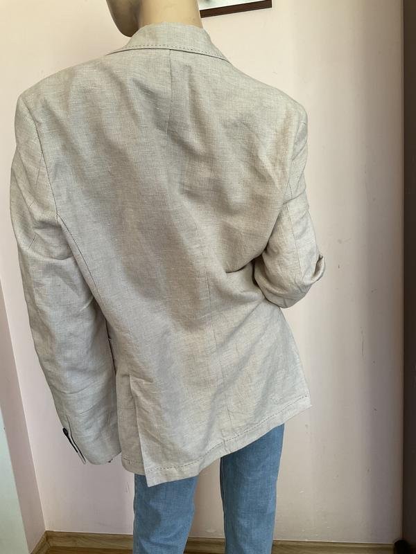 Men Enterour World Beige Linen Cotton Blazer L