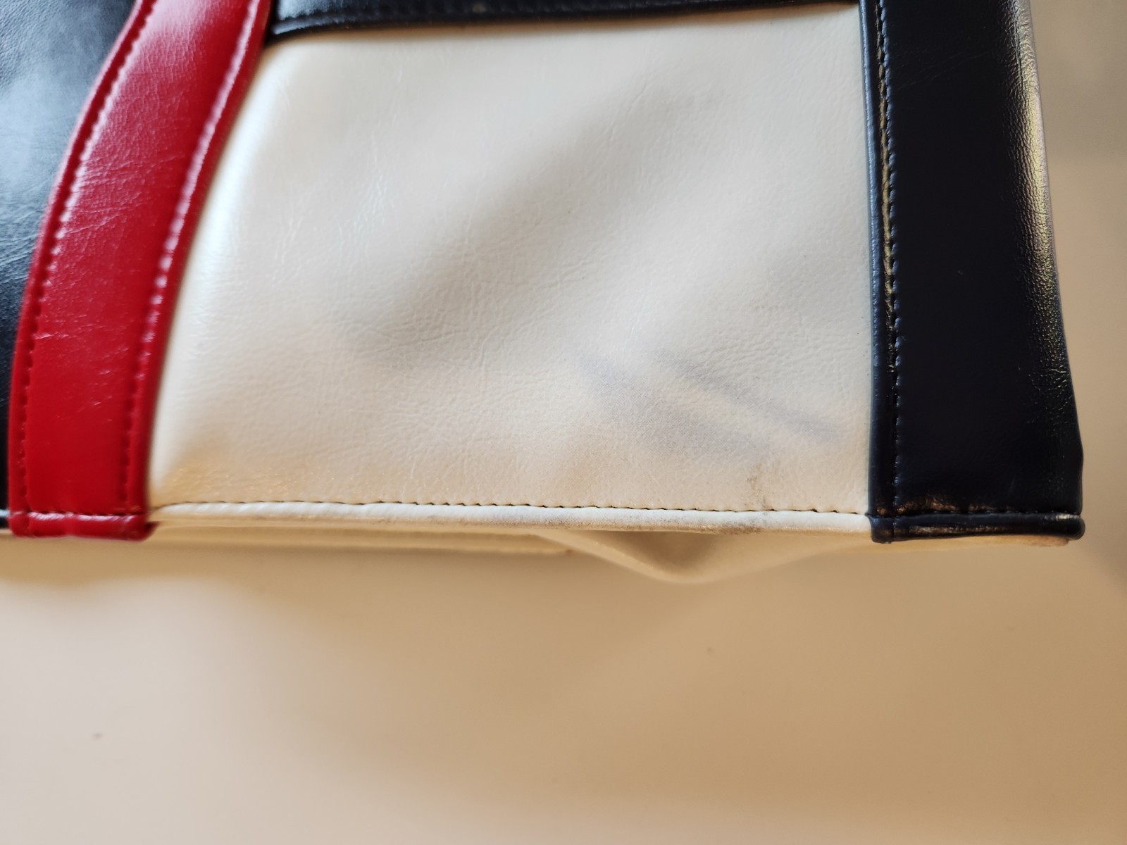 Vintage 1960s Red White and Blue Colorblock Mod Handbag