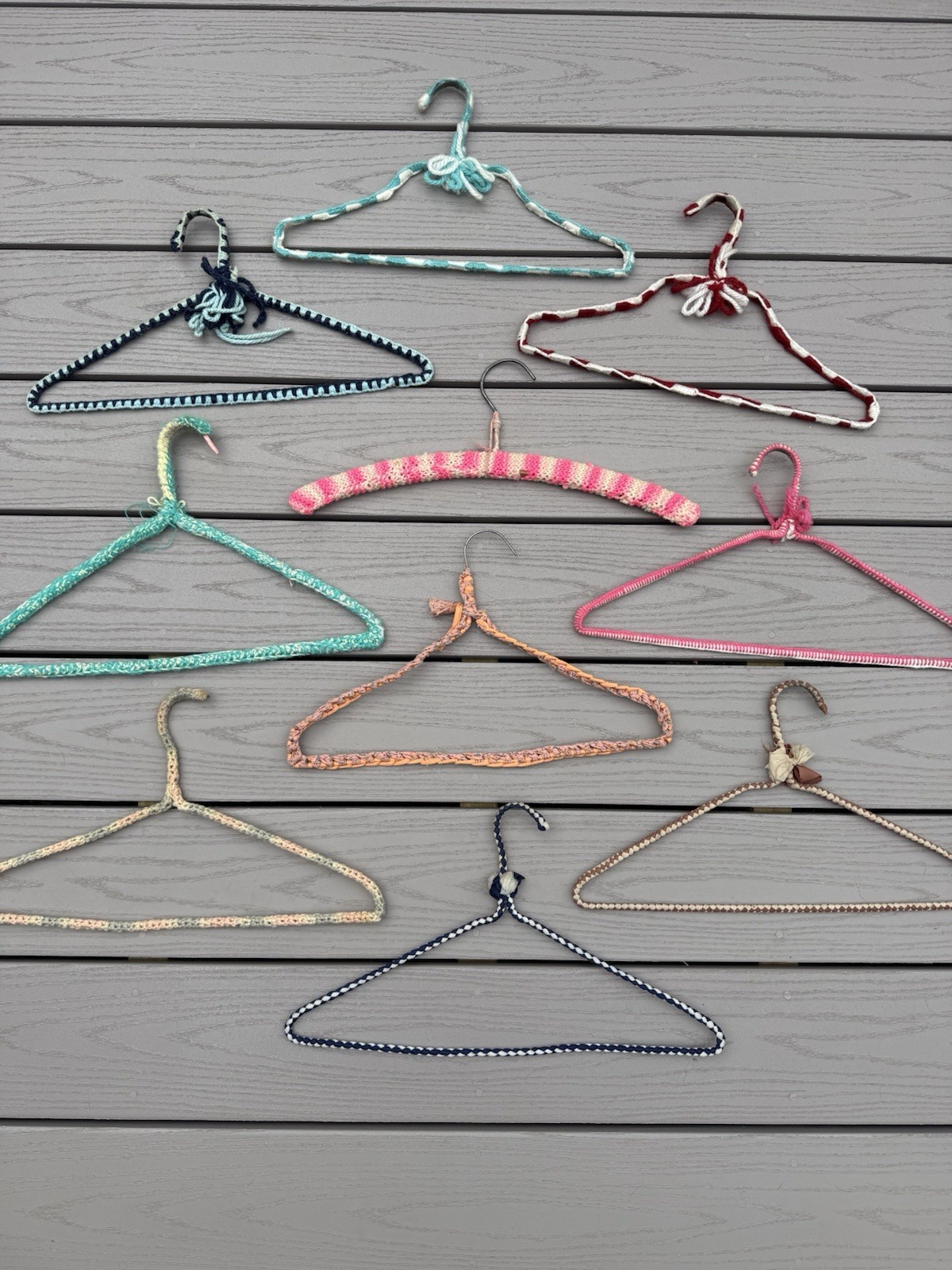 Lot Of 10 Vintage 1970s Knit Crochet Hangers