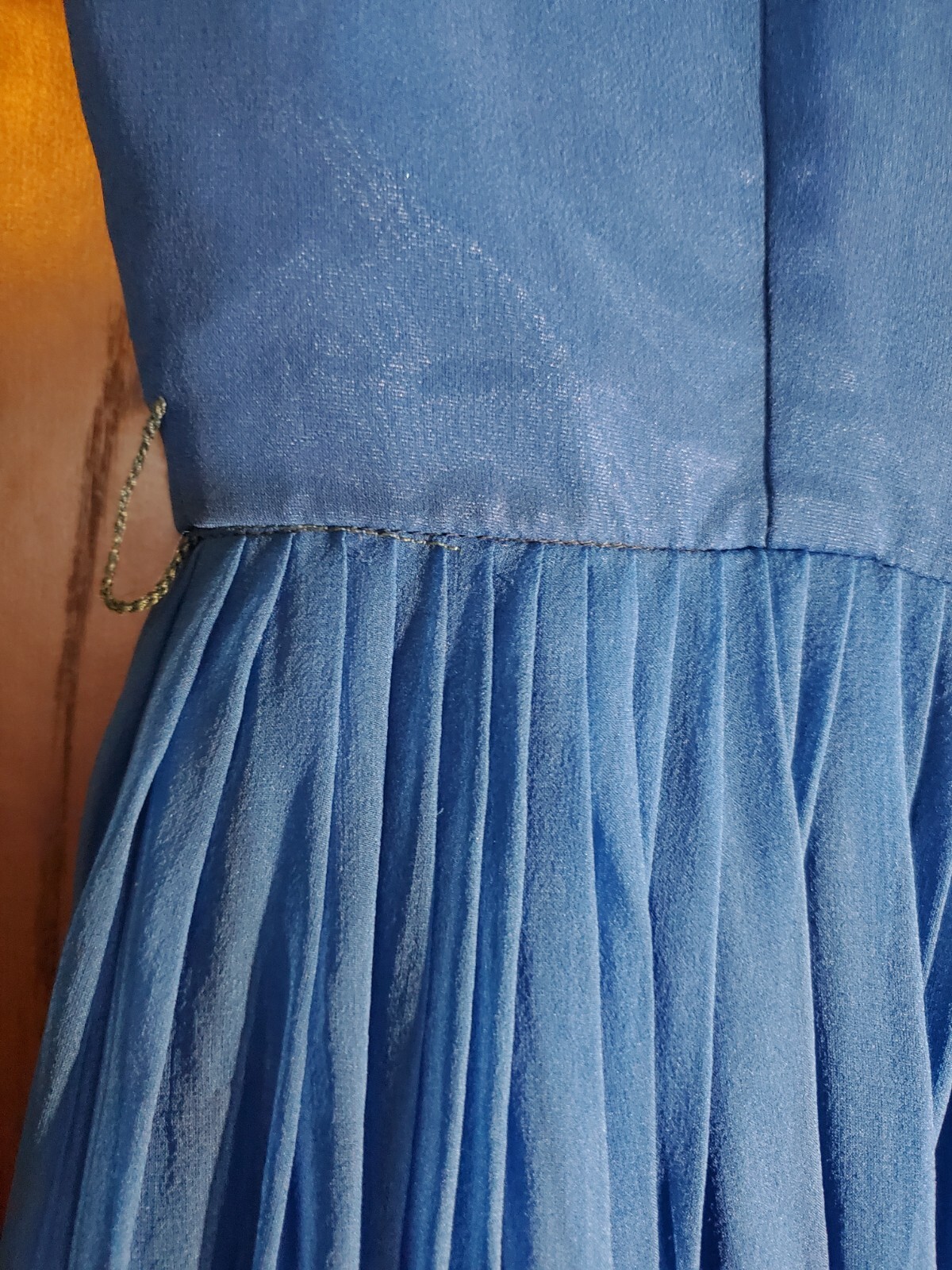 Vintage 1950s 60s ELINOR GAY Blue Party Formal Dress 26″ Waist