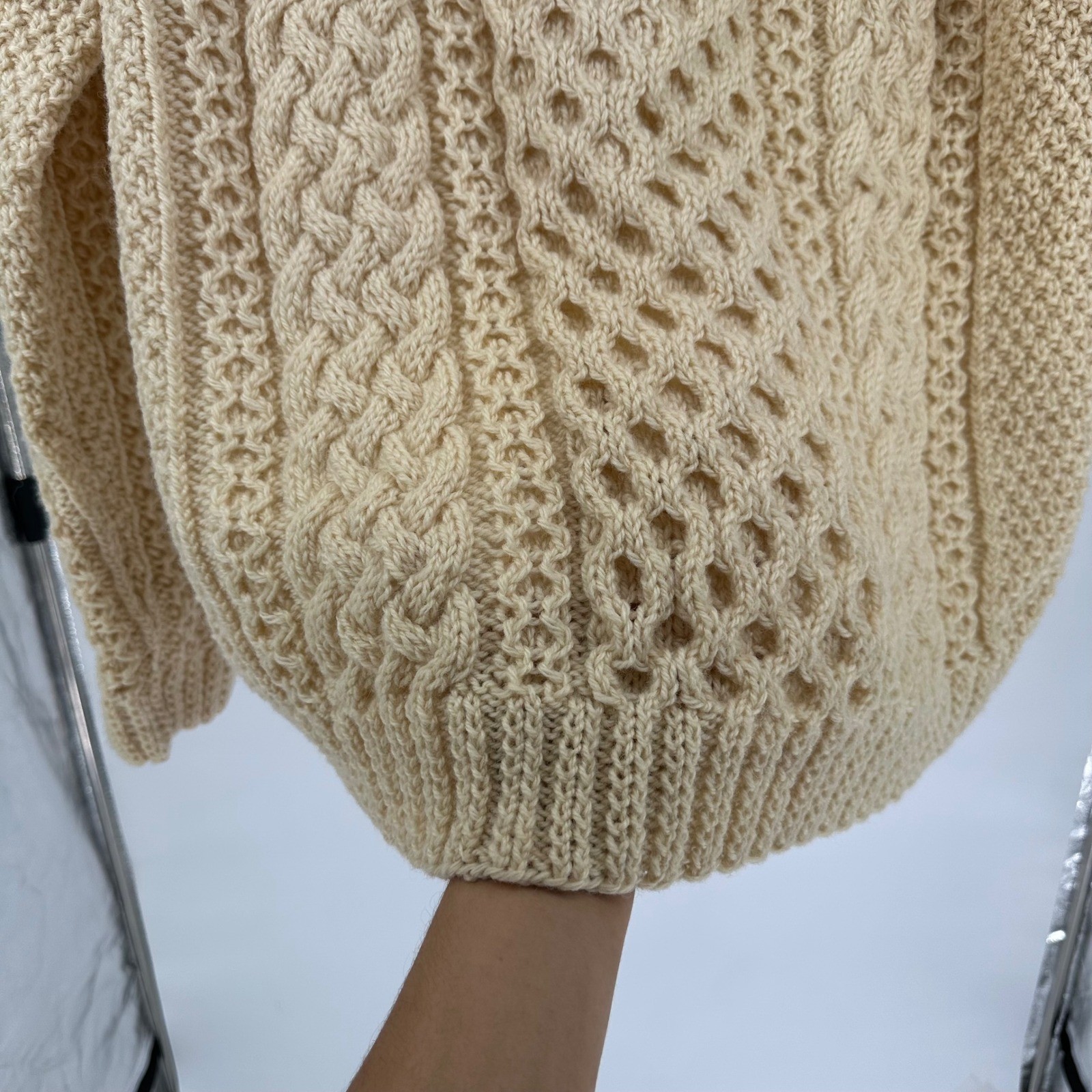 Vintage United Kingdom 100% Pure New Wool Chunky Fisherman Pullover Sweater Men
