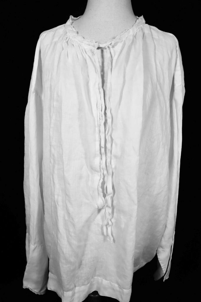Vintage 1950’s French White Fine Linen Religious Shirt Size Large Exc Condition