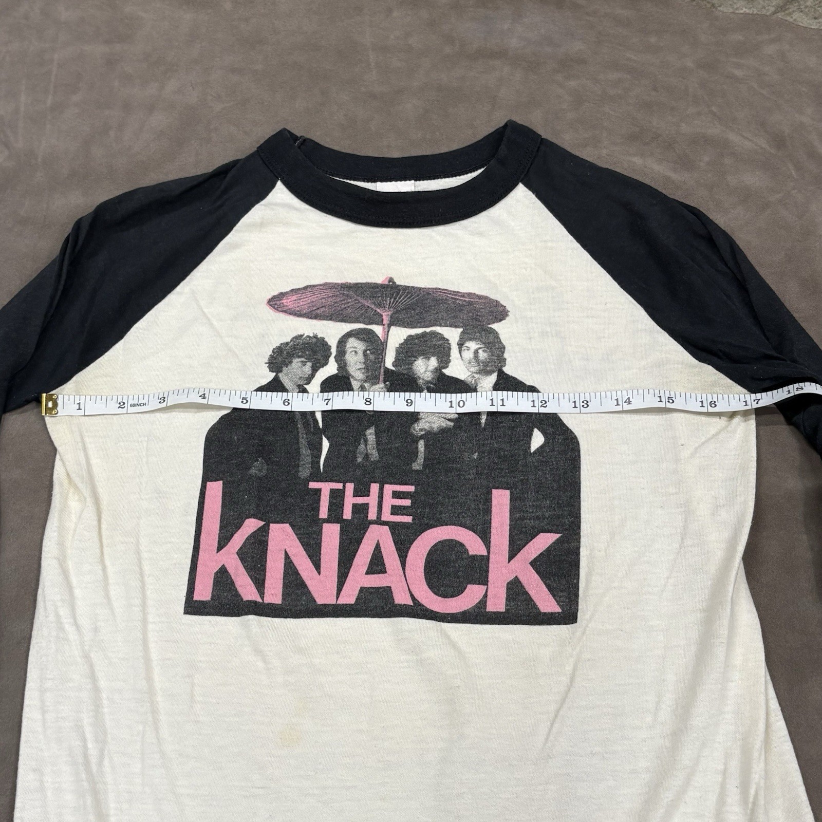 Vintage 80s THE KNACK ROCK BAND PHOTO 3/4 SLEEVE Raglan t-shirt Medium
