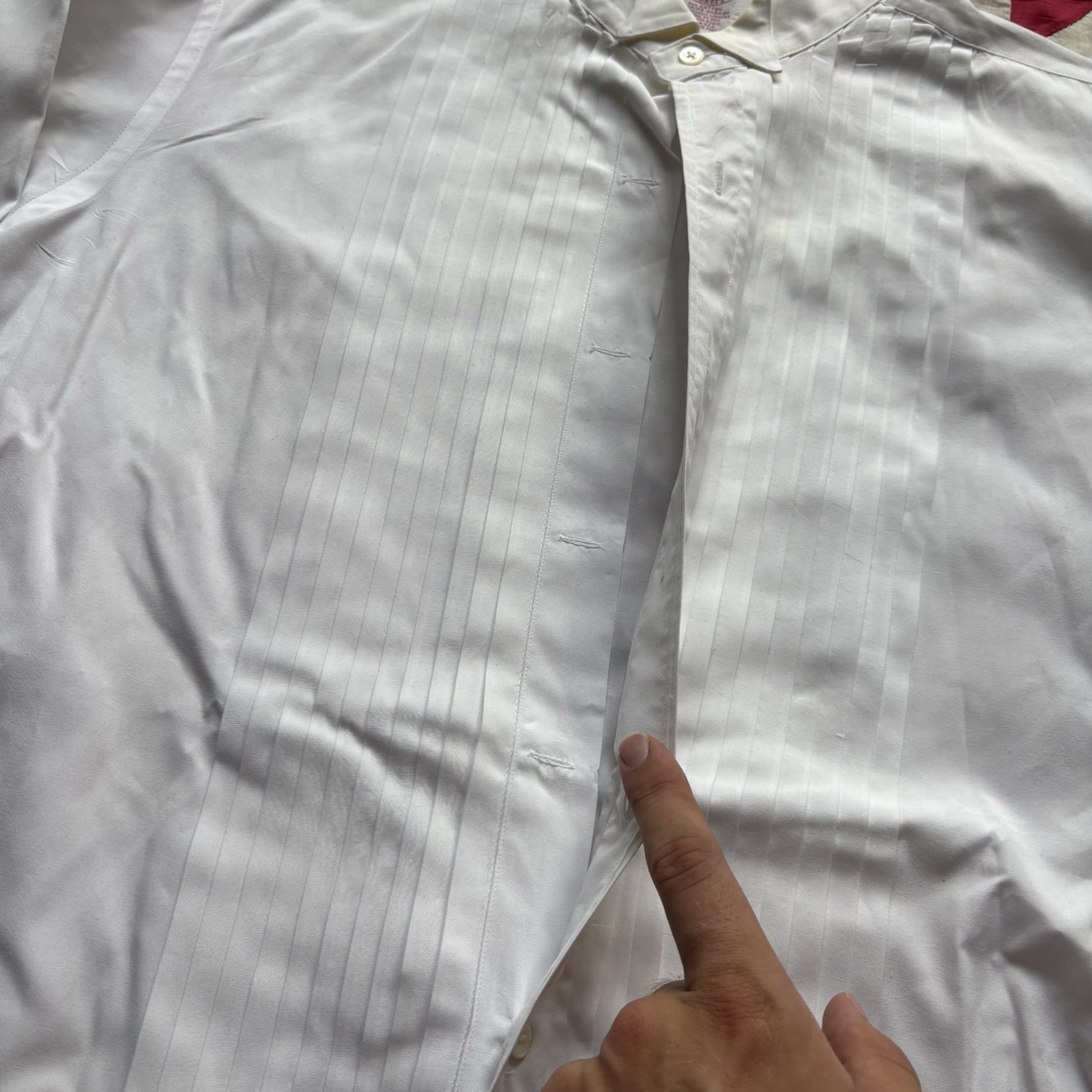 Vintage Brooks Brothers White Cotton Tuxedo Shirt As Is Worn Flaws 90s