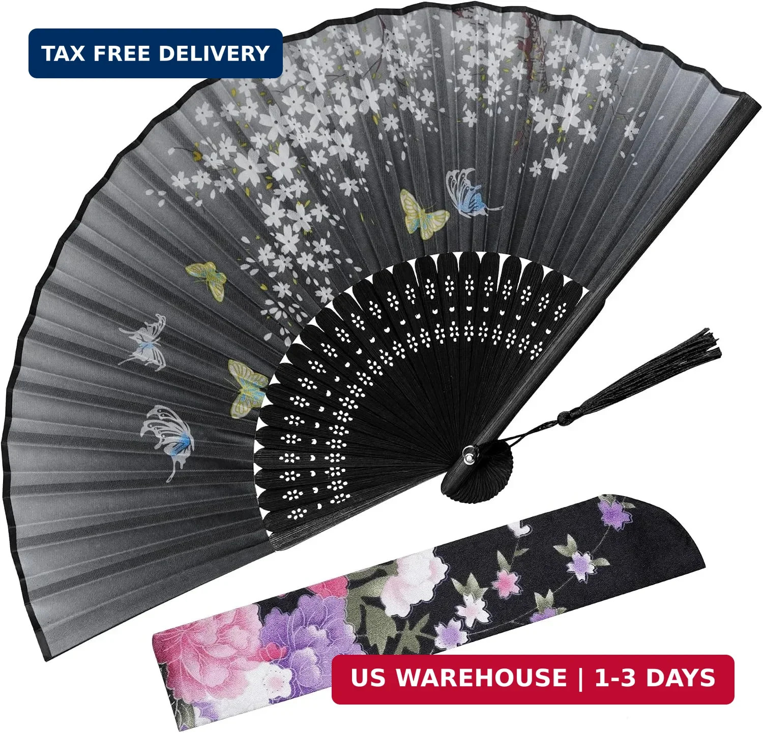 Jmkcoz Handheld Folding Fans Hand Held Fan for Women Foldable Chinese Japanese V