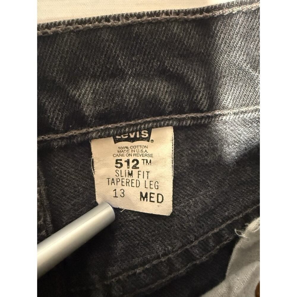 Vintage Levis Jeans Womens 13 JR (Fits 27×30) Black 512 Slim Tapered Denim 90s