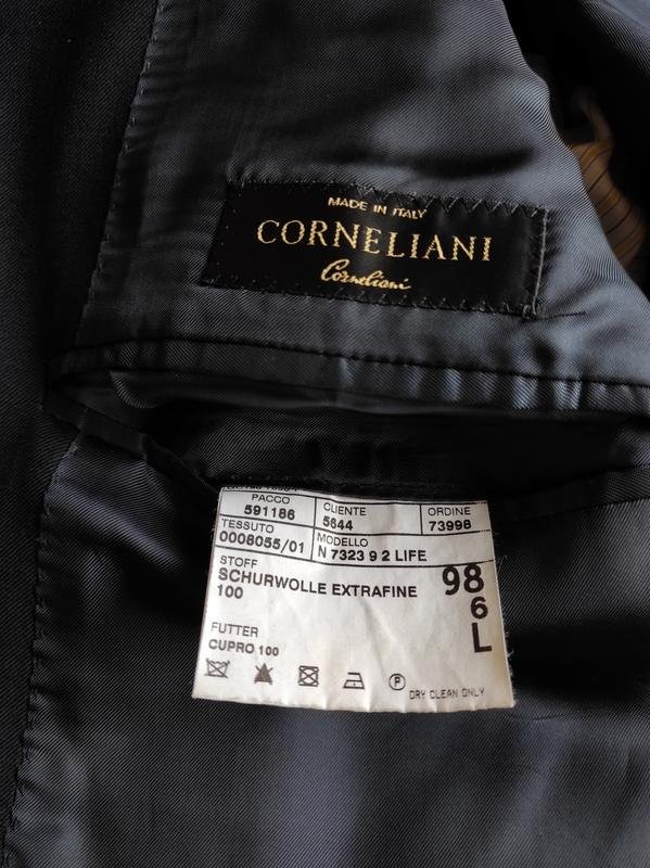 Men Corneliani Navy Silk Wool Blazer 40 /L / 48