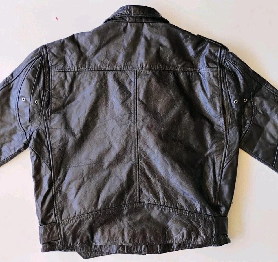WARRIER VINTAGE SOFT BLACK LEATHER WOMEN’S BIKER JACKET SIZE LARGE MADE IN INDIA