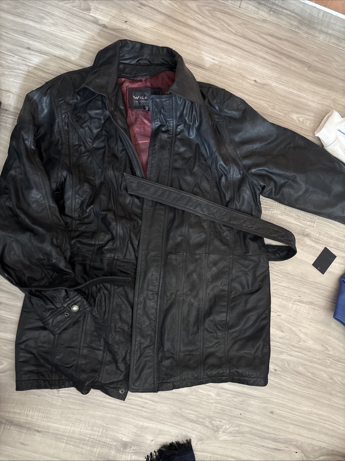 Vtg Wilsons Leather Pelle Studio Black Coat Jacket XLT 90s Goth Matrix
