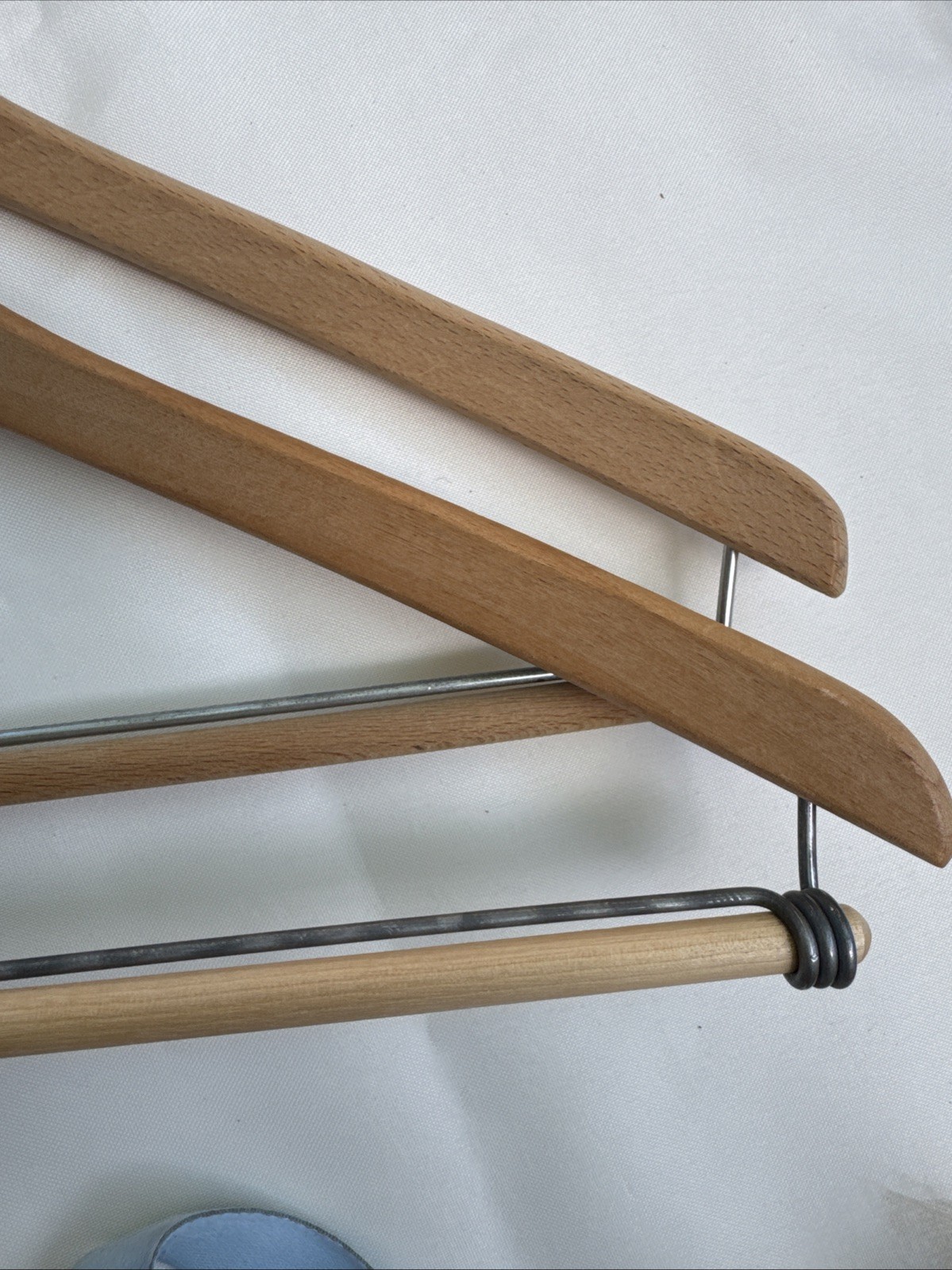 9 Assorted Vtg Wooden Hangers for Suits USA Made. 6 Labeled, 5 Branded Betts