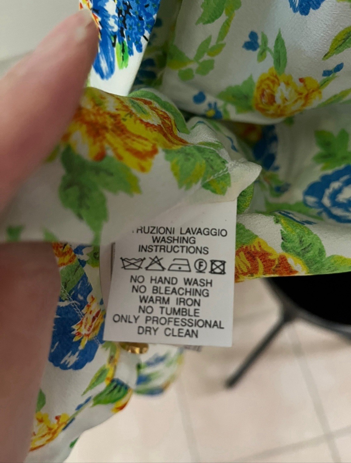Vintage GIANNI VERSACE Floral Oversized Silk Blouse, Made In Italy, Signed