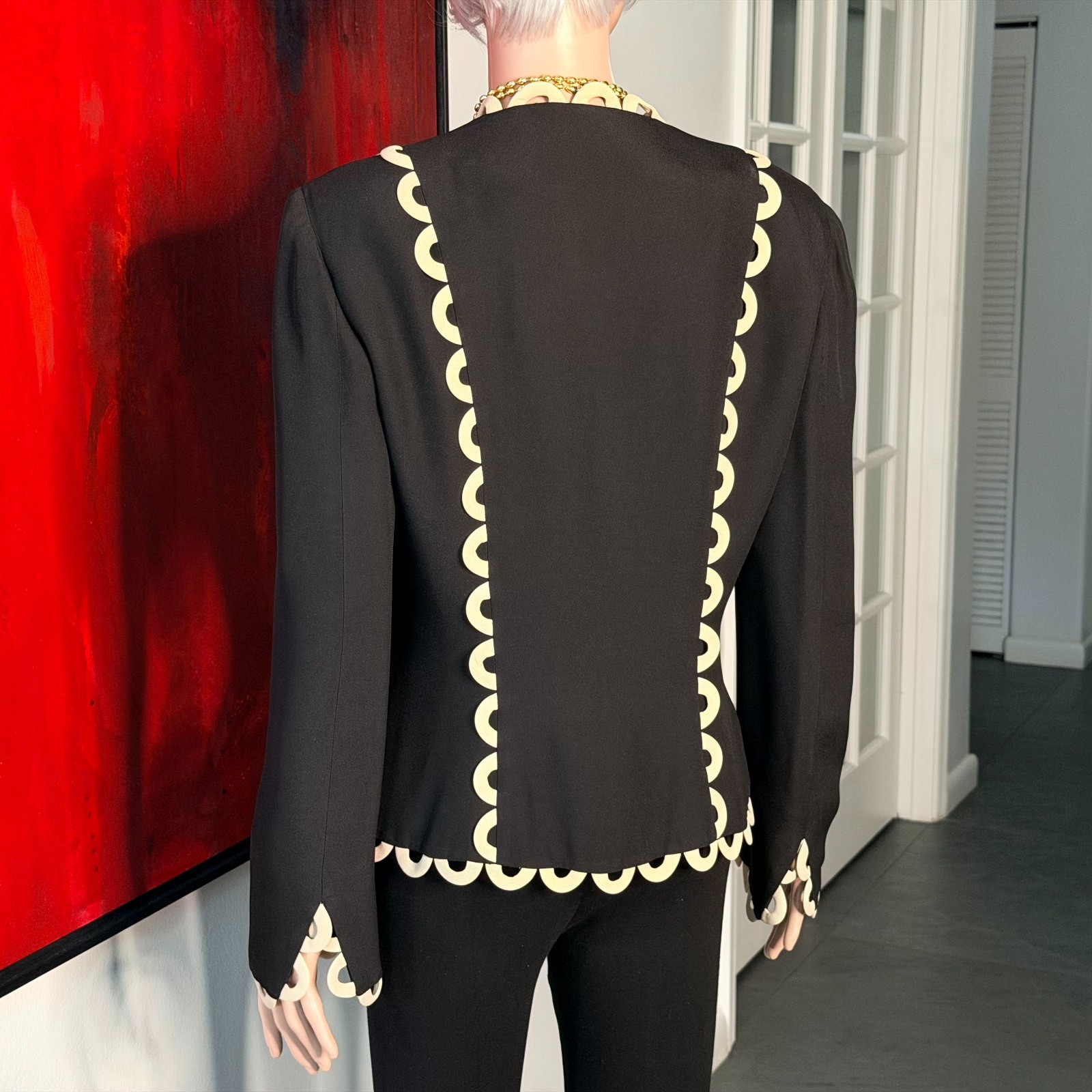MOSCHINO Cheap and Chic black scallop six-button blazer size 44 from F/W 1992/93