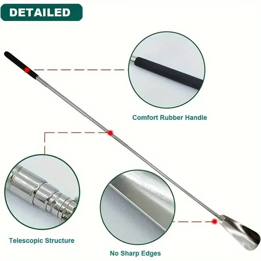 New Extra Long Handle Shoe Horn Stainless Steel 25″ Handled Metal Shoehorn Horns