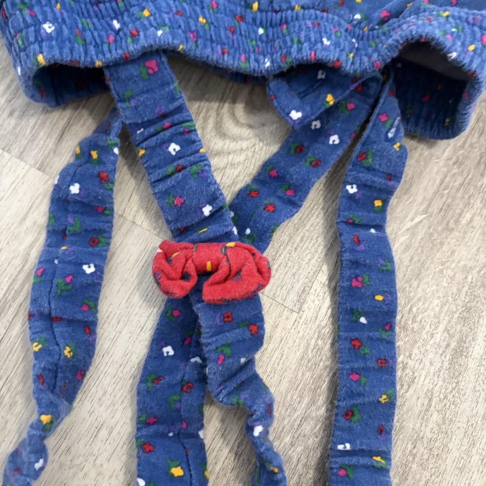 VTG Gymboree girls Overall Skirt pinafore dress red ruffle heart Rainbow Tag 3/4