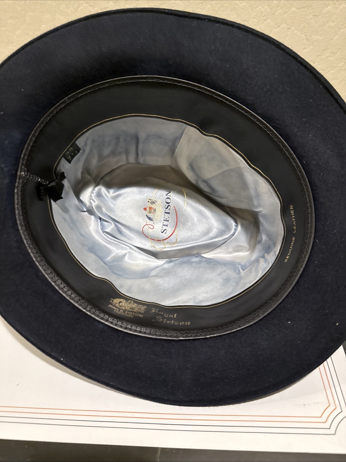 Vintage Stetson Fedora Black Furf Felt 7 1/4 with Vintage Stetson Hatbox