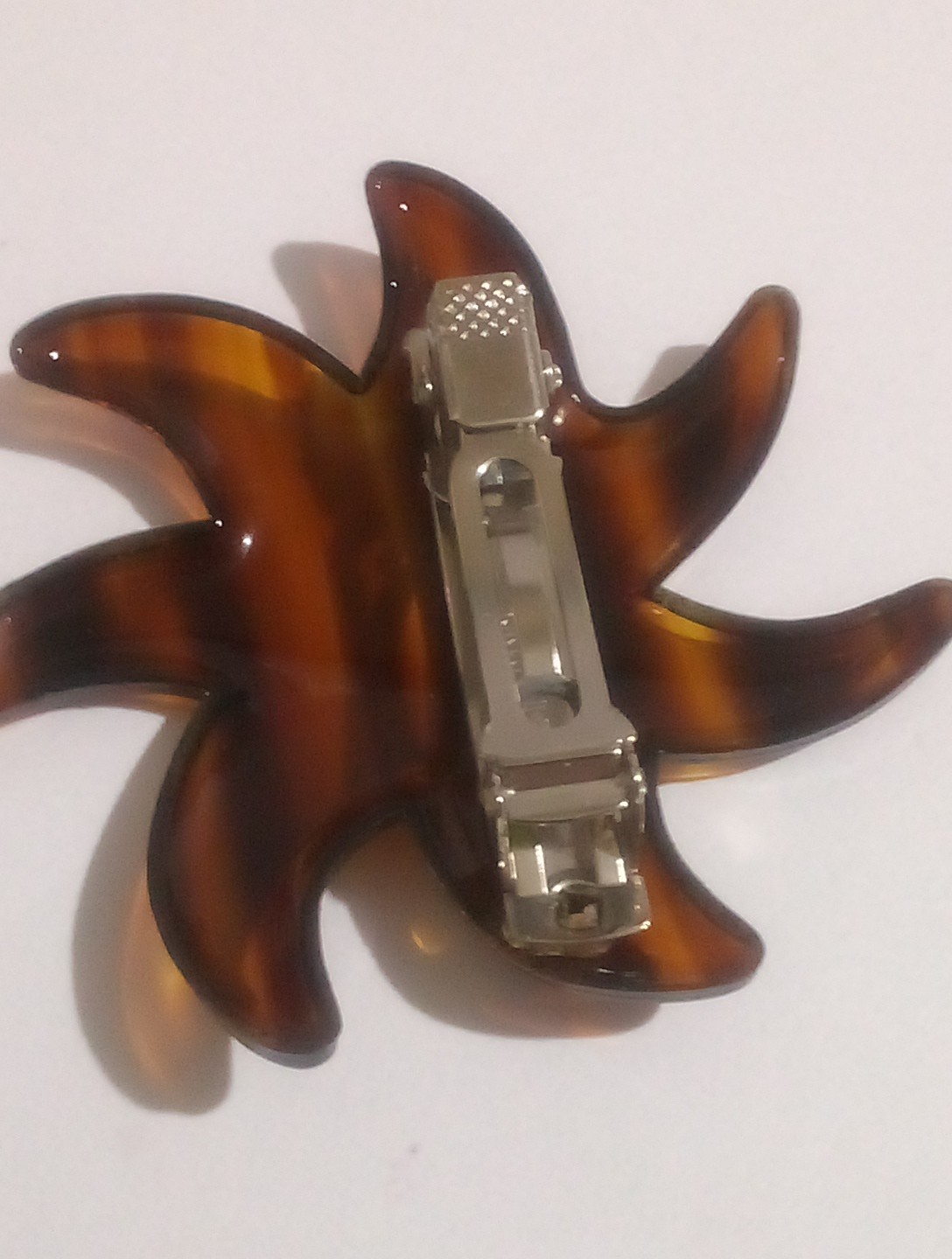 VINTAGE Starfish TORTOISE PLASTIC Hair Clip Made In France