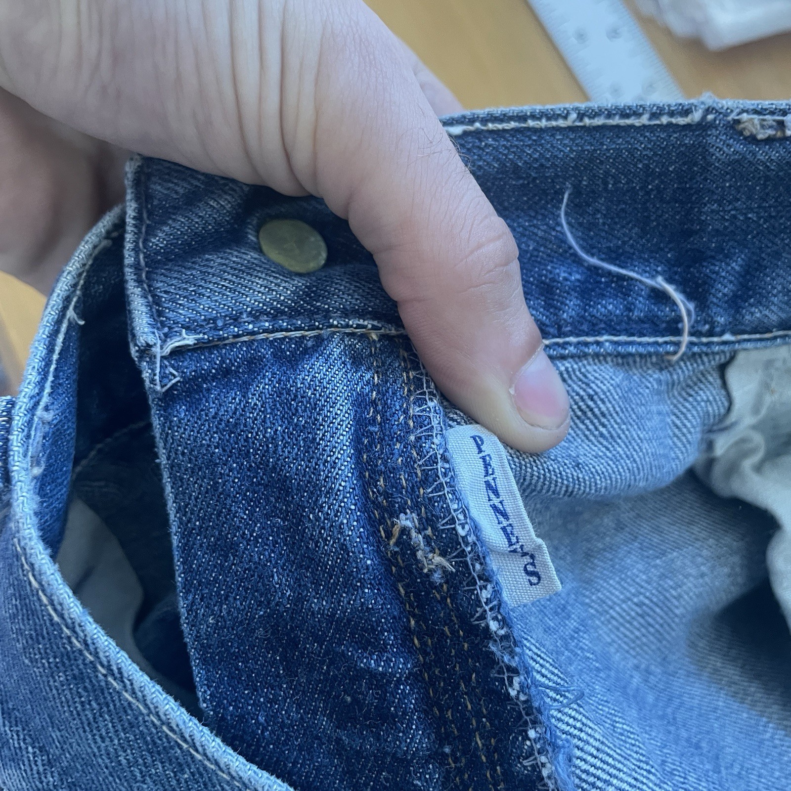 Vintage 50s Penneys Foremost Selvedge Denim Jeans Mens 32×28 Repaired 1950s Hole