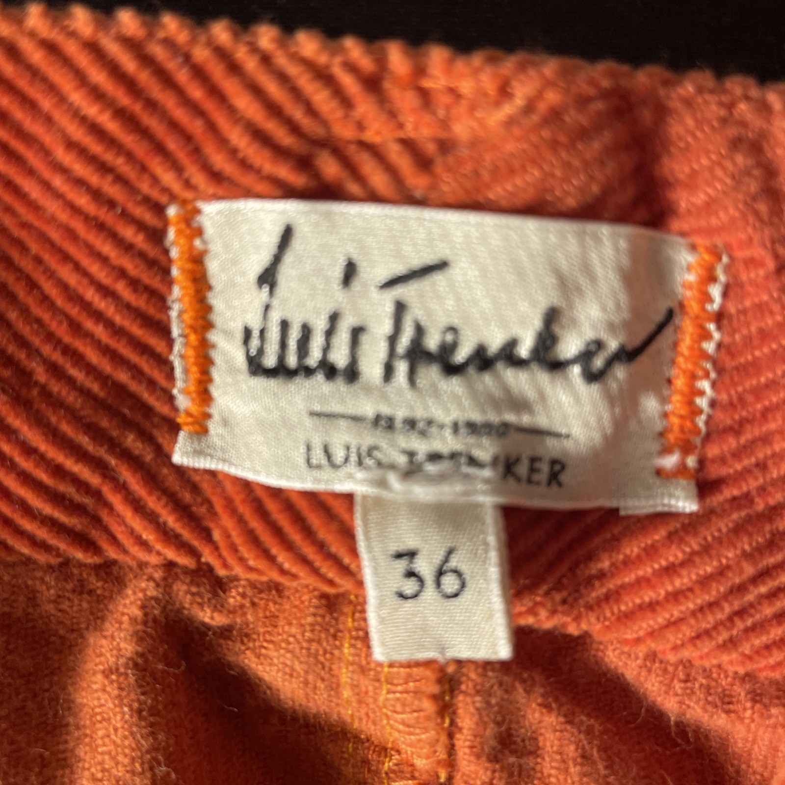Luis Trenker Corduroy Utility Skirt Orange Leather Detail Pockets Sweater Hem
