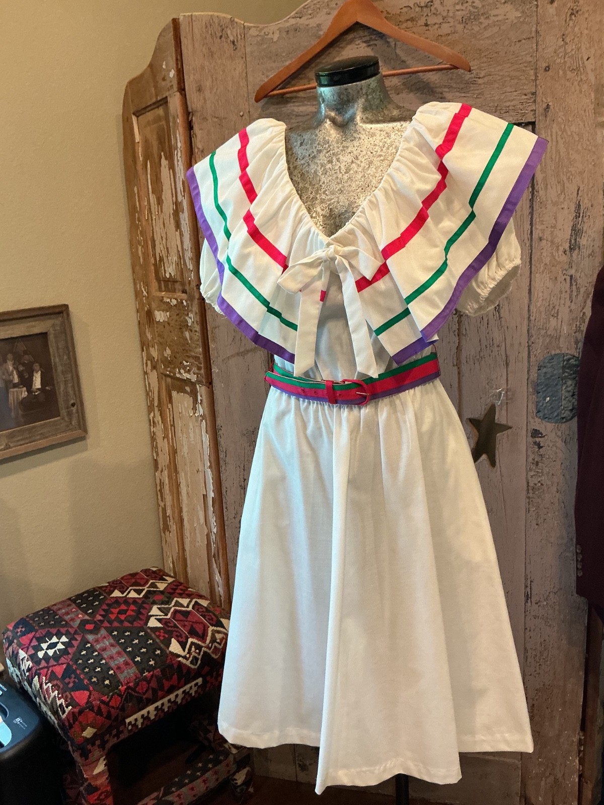 70s Applause II Marge Kane Belted dress off the shoulder Tag 12 STANDOUT
